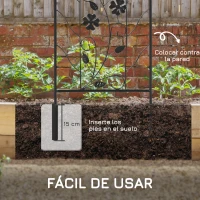 Outsunny Juego de 2 Enrejados de Jardín Soportes para Enredaderas de Acero para Flores Plantas en Patio 38x98 cm Negro(m-5)