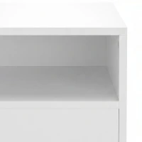 HOMCOM Table d'Appoint, Table Basse Moderne 3 Niveaux avec Étagères Ouvertes, pour Salon, Chambre ou Bureau, Blanc(m-13)