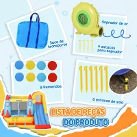 Outsunny Castelo Insuflável com 2 Escorregas Trampolim e Piscina para Crianças acima de 3 Anos com Inflador e Bolsa de Transporte para Interior Exterior 330x265x185cm Multicor(m-7)