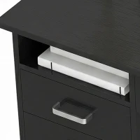 HOMCOM Bureau moderne avec 5 tiroirs, grand plateau, 1 compartiment ouvert, tiroir verrouillable, 110 x 50 x 76cm, noir(m-13)