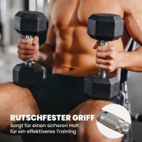 HOMCOM Set Gantere Sală 2x8 kg cu Mâner Antiderapant pentru Fitness Acasă, Negru(m-5)