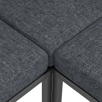 Outsunny Salon de Jardin Extérieur 3 Pièces 5 Personnes, 2 Canapés avec Coussins Épais, 1 Table Basse, 183x183x72cm, Gris Foncé(m-13)