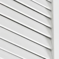 HOMCOM Meuble de salle de bain haut, meuble de rangement avec 6 portes dont 2 vitrées et 2 persiennes, étagère réglable, blanc(m-10)