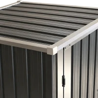 Outsunny Abri de Jardin Armoire de Jardin 0,69m² Toit Incliné Porte Verrouillable et Barres de Soutien 83x89x163cm Gris Anthracite(m-12)