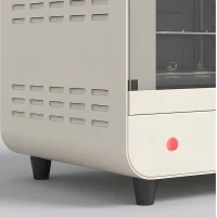 HOMCOM Mini Oven, Small Toaster Oven with Glass Door, Adjustable Temperature and Timer, Accessory Included, 750W, Cream White(m-12)