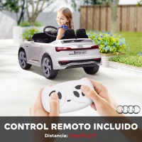 AIYAPLAY Coche Eléctrico para Niños Audi Q8 Etron Sportback 12V Mando a Distancia Arranque Lento Faros Bocina y Música Blanco(m-5)