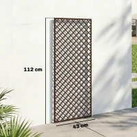 Outsunny Griglia per Piante Rampicanti 3 Pezzi a Cima Piatta, in Vimini, 43x2x112 cm, Color Legno(m-3)
