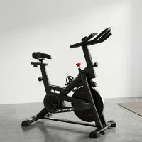 SPORTNOW Vélo d'Appartement Silencieux avec Résistance Réglable, APP Connectez via Bluetooth, Écran LCD, 111,5x52,5x114,5cm, Noir(m-2)