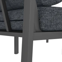Outsunny Salon de Jardin Extérieur 3 Pièces 5 Personnes, 2 Canapés avec Coussins Épais, 1 Table Basse, 183x183x72cm, Gris Foncé(m-12)