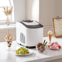 HOMCOM mașină de înghețată autorefrigerantă pentru deserturi perfecte(m-10)