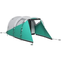 Outsunny Kampeertent voor 4-5 personen, aparte woon- & slaapruimtes, 460L x 260B x 190H cm, Groen(m-11)