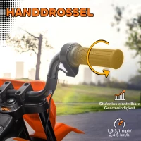 AIYAPLAY Elektrisch Kindermotorfiets met Handmatige Gascontrole, Zijwielen, Muziek, Oranje(m-4)