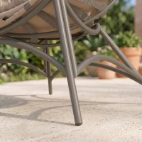 Outsunny Opvouwbare Tuinstoel - 2 Zitplaatsen, Met Kussen, voor Tuin en Terras, Ideaal voor Gezinnen, zandbruin(m-9)