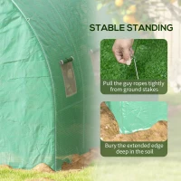 Outsunny Sprinkler System Polytunnel Greenhouse, 3 x 2m, Green(m-8)