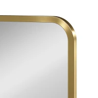 HOMCOM Modern Rectangular Wall Mirror with Storage Shelf, 70 x 50 cm, Gold Tone(m-9)