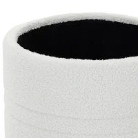 HOMCOM Sherpa Opberppoef met Omkeerbare Deksel, ronde poef voor woonkamer & slaapkamer, Wit(m-12)