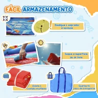 Outsunny Castelo Insuflável com 2 Escorregas Trampolim e Piscina para Crianças acima de 3 Anos com Inflador e Bolsa de Transporte para Interior Exterior 330x265x185cm Multicor(m-5)
