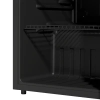 HOMCOM Réfrigérateur à boissons 70L et 70 canettes, petit frigo silencieux, porte en verre trempé, étagères réglables, noir(m-13)