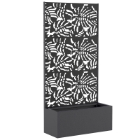 Outsunny Jardinière avec treillis, bac à fleurs, avec brise-vue, pour plantes grimpantes, métal, 90 x 35 x 180 cm, noir