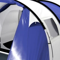 Outsunny Tente de Camping pour 4 Personnes, 2 Chambres, Imperméable 3000mm, avec Tapis de Sol et Sac, 420x300x200cm, Bleu Foncé(m-13)