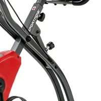 SPORTNOW 3-In-1 Folding Exercise Bike with Resistance Bands, Bluetooth App, 8-Level Magnetic Resistance, LCD Display, Red(m-10)