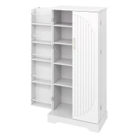 Armário de cozinha multifuncional, porta dupla com compartimento de arrumação, 60x35x128 cm, Branco(m-9)