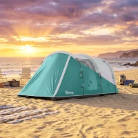 Outsunny Kampeertent voor 4-5 personen, aparte woon- & slaapruimtes, 460L x 260B x 190H cm, Groen(m-9)