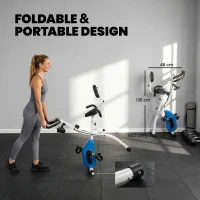 SPORTNOW Vélo d'Appartement Pliable Vélo de Fitness 3 en 1 Silencieux Connecté Kinomap Bluetooth et Zwift 105x53,5x109cm Bleu(m-5)