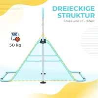 HOMCOM Bară Gimnastică Artistică pentru Copii Reglabilă pe Înălțime cu 2 Inele, din Oțel, Verde Deschis(m-7)