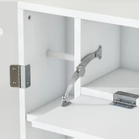 HOMCOM Meuble WC dessus de toilette avec 2 placards, tiroir basculant, porte-papier et étagères réglables, blanc(m-13)