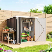 Outsunny Cobertizo de Jardín de Exterior 1,26 m² 147x86x134cm con 2 Puertas y Cerradura para Almacenamiento de Herramientas Negro(m-10)