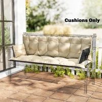 Outsunny Outdoor-Kissen-Set für Bank oder Hollywoodschaukel, zweifarbig, Polyester, Schaumstoff, 180 x 110 x 8 cm, Beige+Schwarz(m-10)