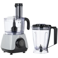 HOMCOM 650W Küchenmaschine mit 1L Rührschüssel 1,25L Mixer Multizerkleinerer 7-in-1 Funktion Schneiden, Zerkleinern, Verquirlen, Hacken, Mahlen, Mixen und Mischen 3 Geschwindigkeitsstufen Silber(m-12)