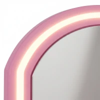 AIYAPLAY Coiffeuse pour enfants avec tabouret et miroir LED, table de maquillage pour 3 à 8 ans, 88,6 x 38,8 x 96,9 cm, rose(m-10)