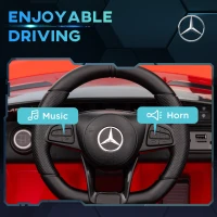 AIYAPLAY Macchina Elettrica per Bambini 3-6 Anni Mercedes-AMG GTR con 2 Motori e Telecomando, 3-5 km/h, Rosso(m-6)