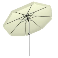 Outsunny Parasol de Jardín de Aluminio Ø266x248,5 cm con Ángulo Ajustable Protección UV50+ Techo de Ventilación y Manivela Beige(m-11)