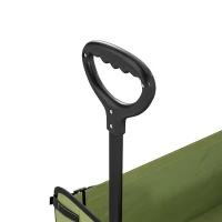 Outsunny Chariot de jardin pliable 130 L chariot de transport sac amovible poignée télescopique rotative 90 x 50 x 60 cm noir(m-14)