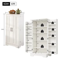 Armário de cozinha com luz LED com sensor, grande armário de arrumação de 2 portas com prateleiras ajustáveis & prateleiras na porta, 60×40×120 cm, Branco(m-3)