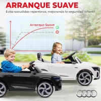 AIYAPLAY Coche Eléctrico para Niños Audi Q8 Etron Sportback 12V Mando a Distancia Arranque Lento Faros Bocina y Música Blanco(m-7)