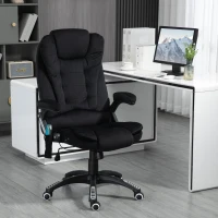 Vinsetto Bürostuhl mit Massage- & Wärmefunktion, ergonomisch, höhenverstellbar, Schwarz(m-10)
