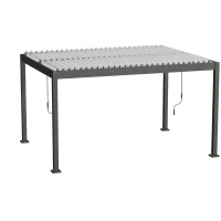 Outsunny Pergola Bioclimatique 4x3m en Aluminium à Toit Louvred Ajustable, Protection Soleil, pour Jardin Extérieur, Blanc(m-12)