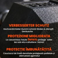 HOMCOM Set Gantere Sală 2x8 kg cu Mâner Antiderapant pentru Fitness Acasă, Negru(m-4)