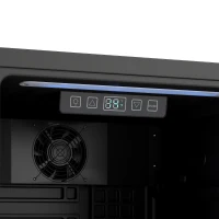 HOMCOM Réfrigérateur à boissons 70L et 70 canettes, petit frigo silencieux, porte en verre trempé, étagères réglables, noir(m-11)