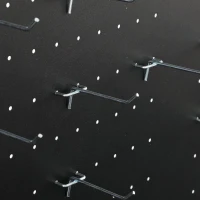 HOMCOM Établi d'atelier pliable à roulettes, 115x62x143,5cm, plan de travail avec panneau perforé, 30 crochets, noir(m-14)