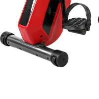 SPORTNOW 3-In-1 Folding Exercise Bike with Resistance Bands, Bluetooth App, 8-Level Magnetic Resistance, LCD Display, Red(m-12)