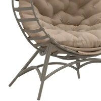 Outsunny Opvouwbare Tuinstoel - 2 Zitplaatsen, Met Kussen, voor Tuin en Terras, Ideaal voor Gezinnen, zandbruin(m-12)