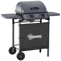 Outsunny 2 x 2.8kW Burner Gas BBQ - Grey