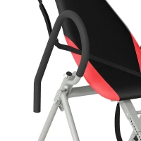 SPORTNOW Table d'Inversion Pliable en Acier, Inversion 0-90°, Verrou de Cheville Réglable, 122x59x130cm, Rouge(m-14)