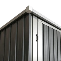 Outsunny Abri de Jardin Armoire de Jardin 0,69m² Toit Incliné Porte Verrouillable et Barres de Soutien 83x89x163cm Gris Anthracite(m-10)