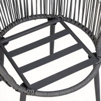 Outsunny Ensemble de jardin salon de jardin en résine tressée cadre en acier 2 fauteuils + 1 table basse coussins inclus gris(m-10)